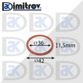 Дифтунга Ø 36 х Ø 42 х 1,5 mm медна